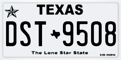 TX license plate DST9508