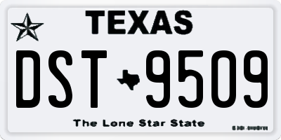 TX license plate DST9509