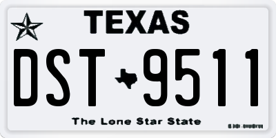 TX license plate DST9511