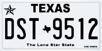 TX license plate DST9512