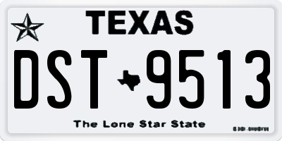 TX license plate DST9513