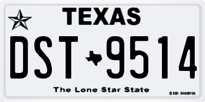 TX license plate DST9514