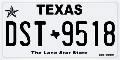 TX license plate DST9518