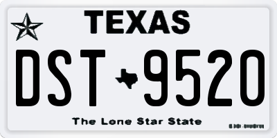TX license plate DST9520