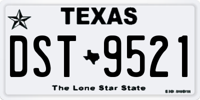 TX license plate DST9521