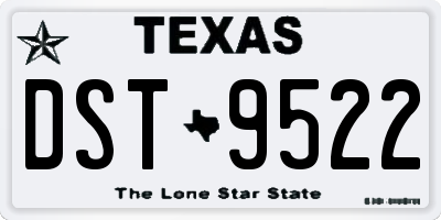 TX license plate DST9522