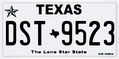 TX license plate DST9523