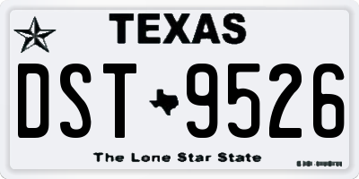 TX license plate DST9526