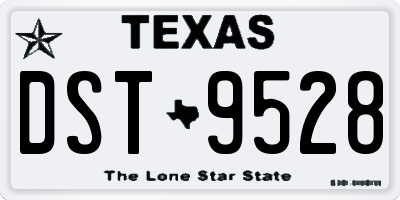 TX license plate DST9528