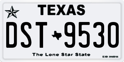 TX license plate DST9530