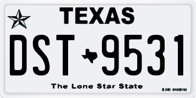 TX license plate DST9531