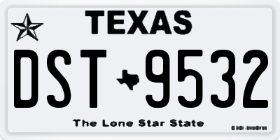 TX license plate DST9532
