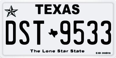 TX license plate DST9533