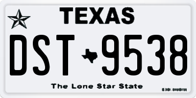 TX license plate DST9538
