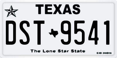 TX license plate DST9541