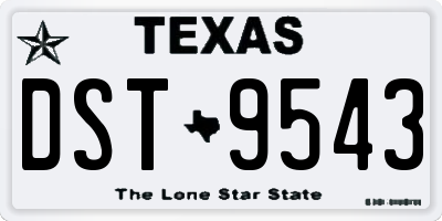 TX license plate DST9543