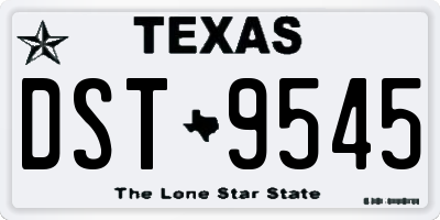 TX license plate DST9545