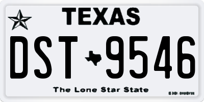 TX license plate DST9546