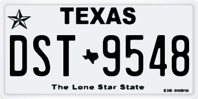 TX license plate DST9548