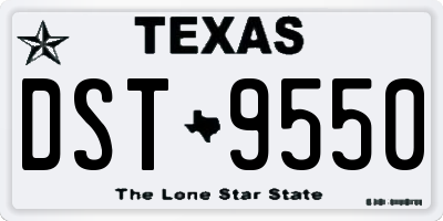 TX license plate DST9550