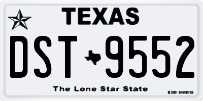 TX license plate DST9552