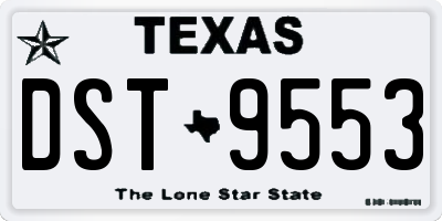 TX license plate DST9553