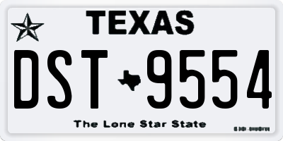 TX license plate DST9554