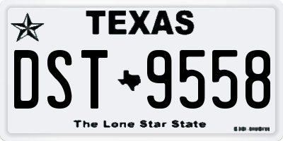 TX license plate DST9558