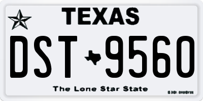 TX license plate DST9560