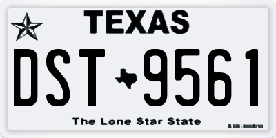 TX license plate DST9561