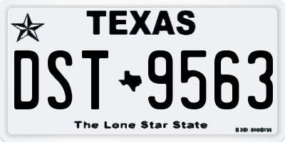 TX license plate DST9563