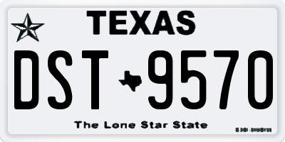TX license plate DST9570