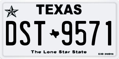 TX license plate DST9571