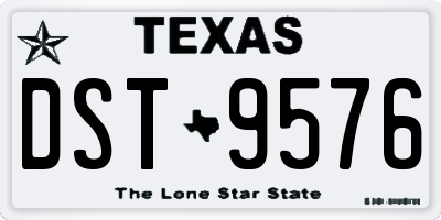 TX license plate DST9576