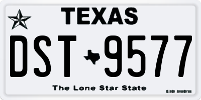 TX license plate DST9577