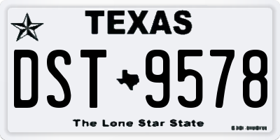 TX license plate DST9578
