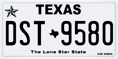 TX license plate DST9580