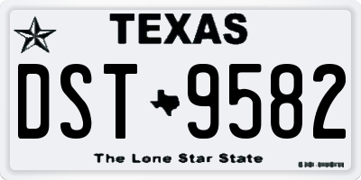 TX license plate DST9582