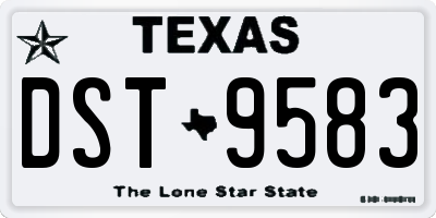TX license plate DST9583