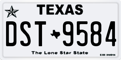 TX license plate DST9584