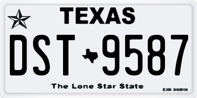 TX license plate DST9587