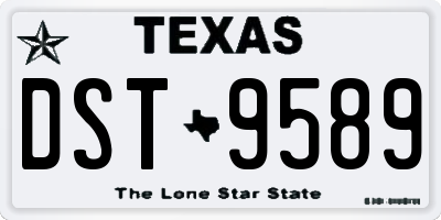 TX license plate DST9589