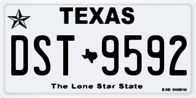 TX license plate DST9592