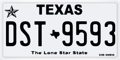 TX license plate DST9593
