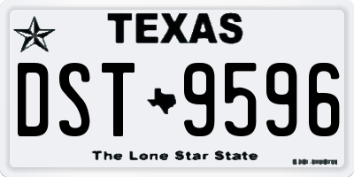 TX license plate DST9596