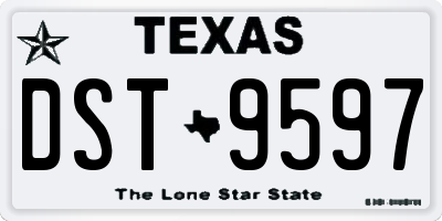 TX license plate DST9597