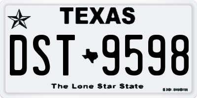 TX license plate DST9598
