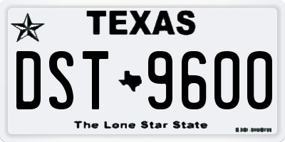 TX license plate DST9600