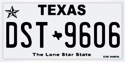 TX license plate DST9606