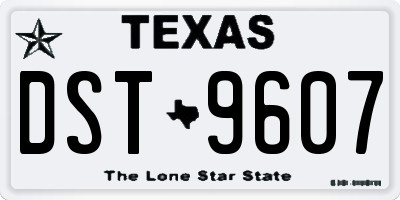 TX license plate DST9607